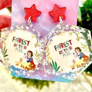 Snow White Acrylic Earrings